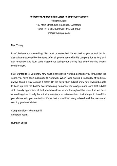 Free Printable Retirement Announcement Letter Template [PDF, Word]