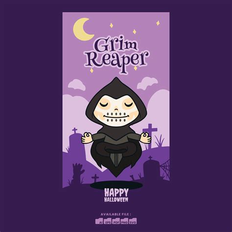Grim Reaper halloween costume character 20457222 Vector Art at Vecteezy