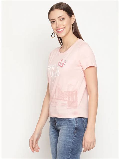 METTLE Women Pink Printed T-shirt