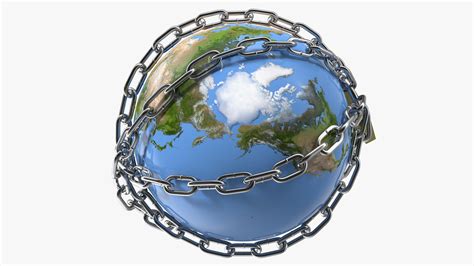 3D Earth Stylized with Chains | 3D Molier International