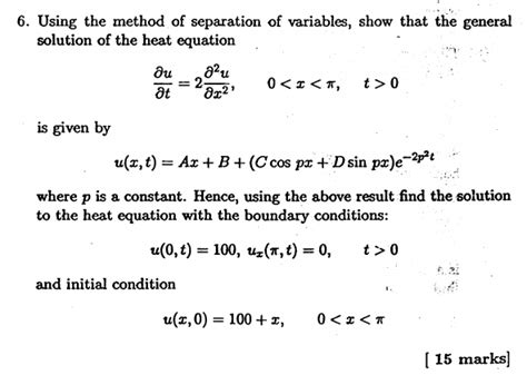 Image result for Using Separation Method for Heat Equation