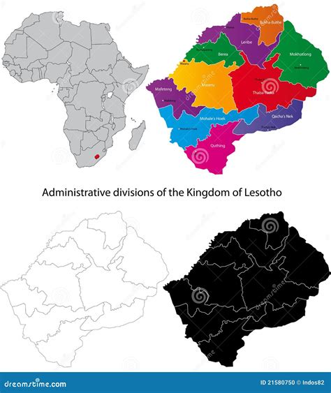 Lesotho map stock vector. Illustration of border, detailed - 21580750