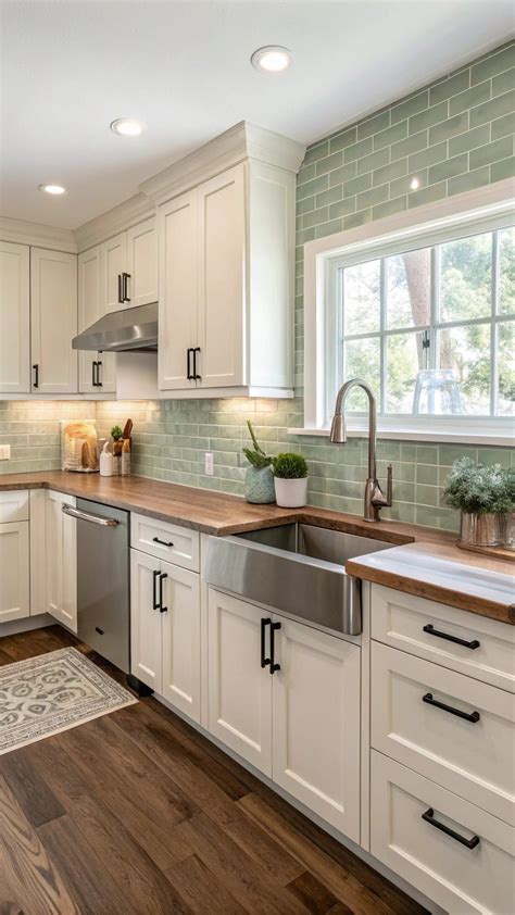 23 Must-see Green Tile Kitchen Ideas You'll Love | Green kitchen ...