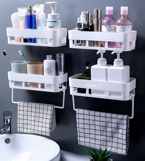 DarkShri 4-Pack Plastic Wall Corner Shelf, Contemporary Style, Bathroom ...