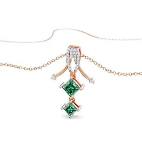 Buy Arrow Emerald Lab Grown Diamond Pendant by Emori! in 9KT