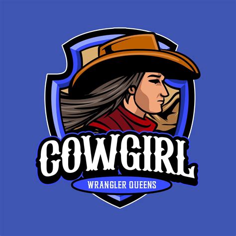 Cowgirl Wrangler Queen Badge Logotype Illustration for flyer, social media, web pages, print ...