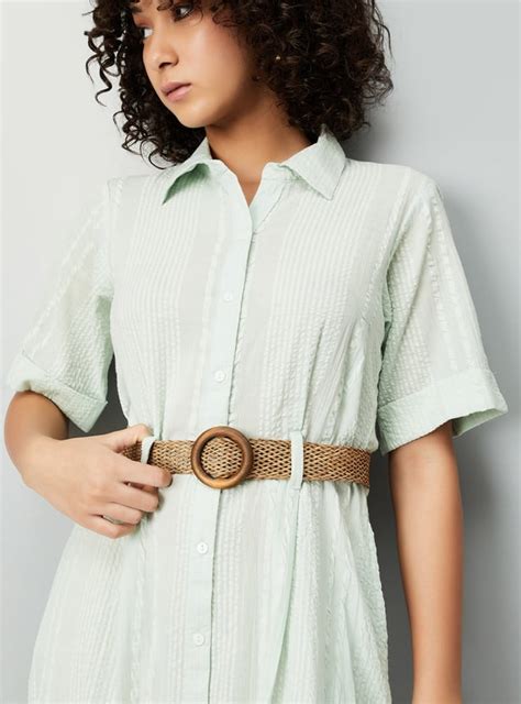 Buy Kalki x Max Women Seersucker Shirt Dress with Belt Online at just ...