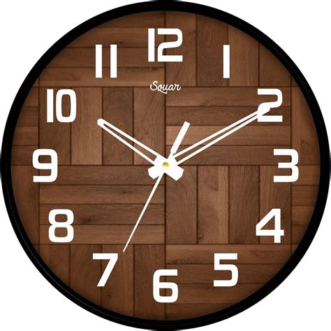 Buy SQUAR Plastic Round Shape Analog Wall Clock With Glass For Home (24 ...