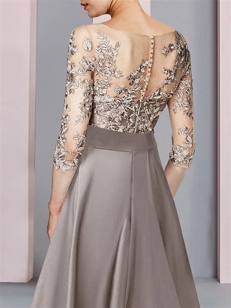 A-Line Tea Length Party Dress Cocktail Dress Wedding Guest Dress Mother ...