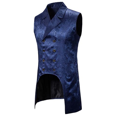 Buy Men's Gothic Steampunk Vest Victorian Suit Vest Double ed Jacquard ...