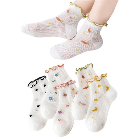 MOMISY Baby Girls Ankle Socks – Soft Cotton Blend with Decorative Chai ...
