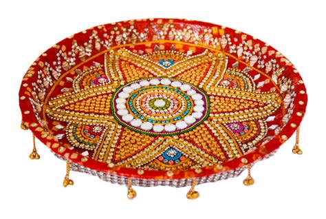 Buy Aman Store Cotton Aarti Thali (30 cm x 5 cm x 3 cm) Online at Low ...