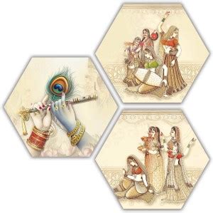 Krishna's bansuri 3 Piece MDF Painting Paper Print - Art & Paintings ...