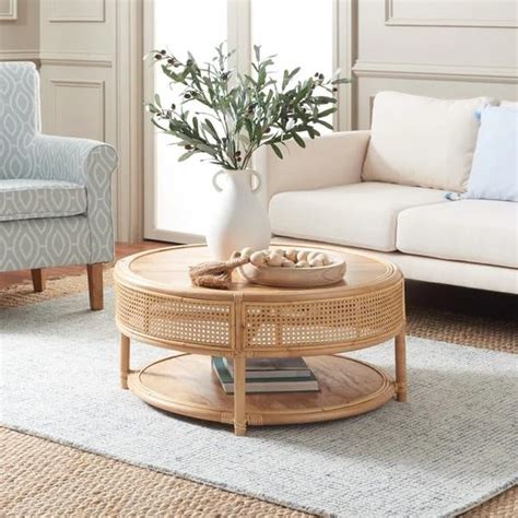 Noziya Furniture Solid Sheesham Wooden Rattan Center Sofa Table ...