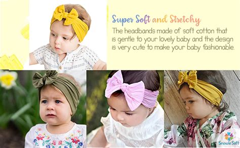 SNOWIE SOFT Hair Bands for Baby Girls Cotton Headbands Turban Knotted ...
