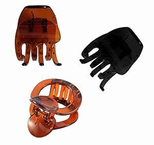 Hair Clutchers/Clips/Claws for Women and Girls (Long Teeth, 3 Pieces ...