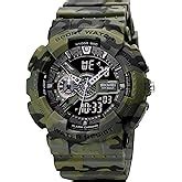 SKMEI Stainless Steel Men's Sports Watch, Large Face Waterproof Dual ...