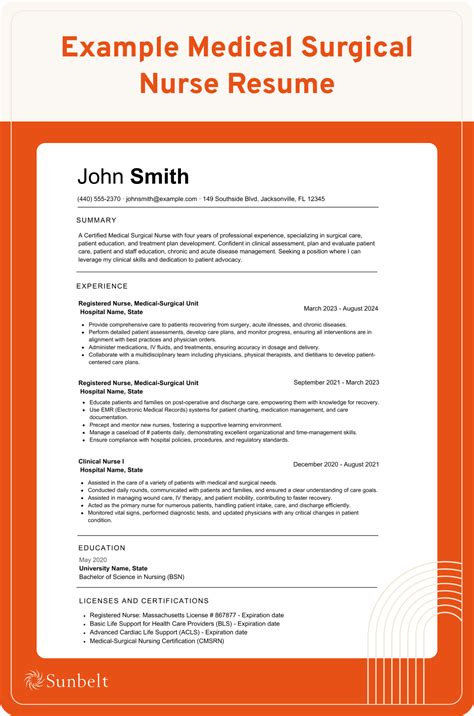 Medical Surgical Nurse Resume Guide | Sunbelt Staffing