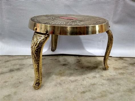 SPS MARKETING Metal Kumbakonam Traditional Mukali Stool, 3.5Inch ...