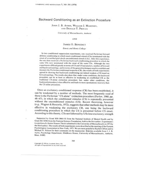 Image result for Backward Conditioning Example