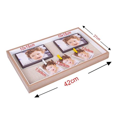 Wooden DIY Magnetic Photo Frame with String and Latch 27x42 cm - Teknofinal