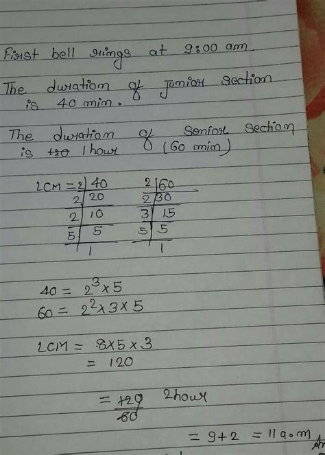 In a school, the duration of a period in junior section is 40 minutes ...