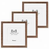 Amazon.com - 8x8 Picture Frames Set of 3, Solid Oak Wood 8"x8" Picture ...