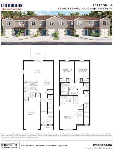 Floor Plan in Brentwood Townhomes | Davenport, FL | D.R. Horton
