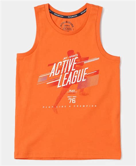 Buy Boy's Super Combed Cotton Graphic Printed Tank Top - Golden Poppy ...