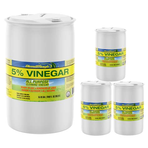 Blendmagic 5% Vinegar Drum White Distilled Vinegar 4X 55 Gallon Drum ...