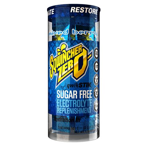 Sqwincher Mixed Berry Powder Sugar Free Sports Drink Mix, 10 Pack ...