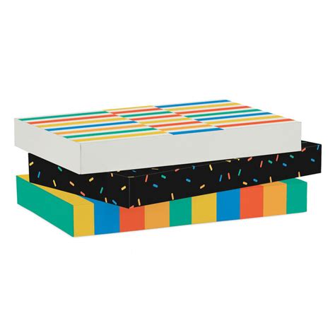 Confetti and Stripes 3-Pack Small Gift Boxes - Gift Boxes | Hallmark