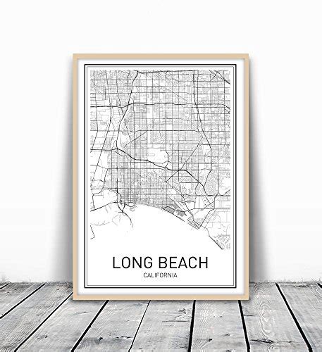Long Beach Poster Map Of Long Beach Long Beach Map | Desertcart INDIA