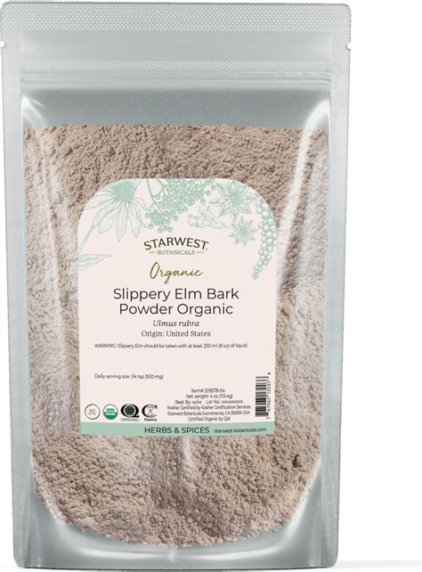 Amazon.com: Starwest Botanicals Organic Slippery Elm Bark Powder for ...