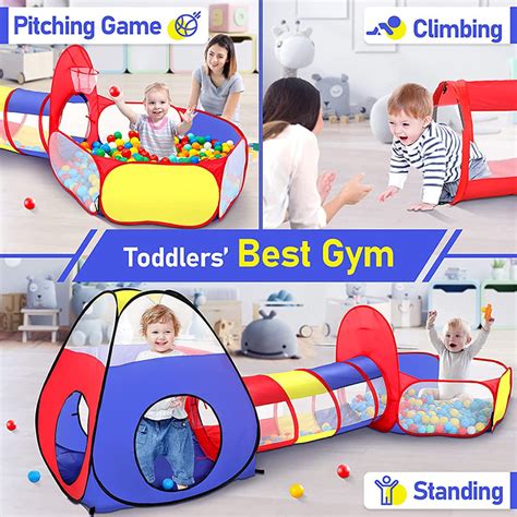 Tent for Kids 3-In-1 Multi Colour Ball Poll Play Tents
