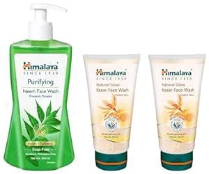 Himalaya Natural Glow Kesar Face Wash (Pack of 2)&Himalaya Purifying ...
