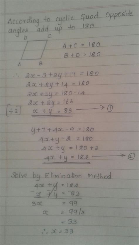 find the four angles of a cyclic quardilateral ABCD in which angleA=(2x ...