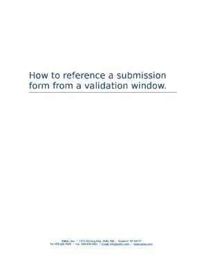How to reference a submission from a validation window Doc Template ...