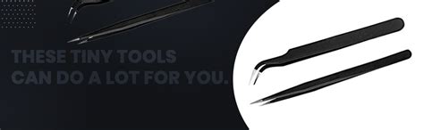 PagKis Set of 10 Non Magnetic ESD Safe Black Coated Tweezers - 5 ...