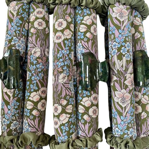 Silk-band in Green/Blue Liberty Flower – Bénésoie