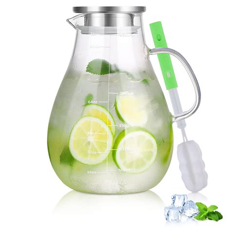 Glass Jug With Lid 2 5 Liter Beyonda 88oz Water | Desertcart INDIA