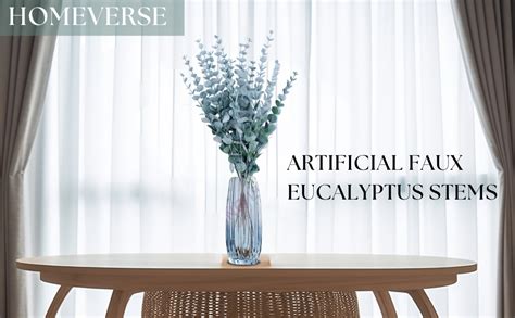 Buy HOMEVERSE 24pcs Artificial Faux Eucalyptus Stems with Fake Leaves ...