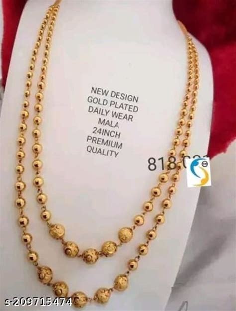 Vesture-Knot-Brass-Golden-Beads-2-Layer-Bindi-Mala-For-Women's-&-Girl ...