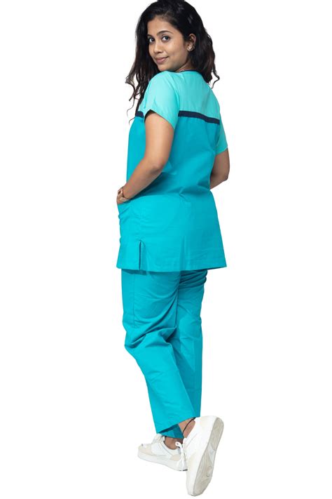Female Scrub Suit Designer - DSDX03 - Light Teal – Uniform Craft