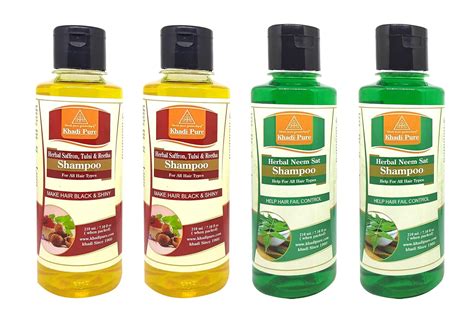 Buy Khadi Pure Neem Sat & Saffron, Tulsi Reetha Shampoo/Hair Cleanser ...