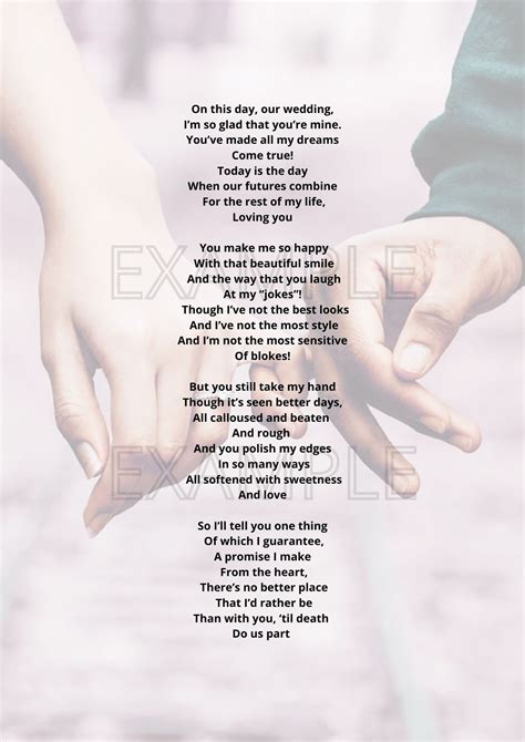 Personalised Poem for Weddings, Engagement, Valentine, Romance, Love ...