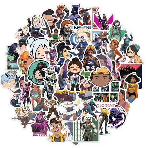 Valorant Stickers 50 Pcs Waterproof Removable Cute Beautiful Suitable ...