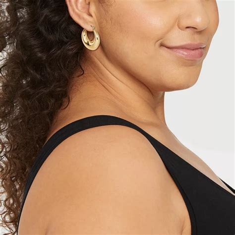 Gold Hoop Earrings - Thick Metal - A New Day™ India | Ubuy