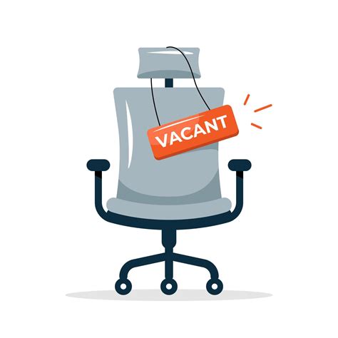 empty office chair, job vacancy concept illustration flat design vector ...