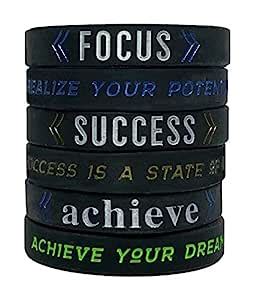 Motivational Silicone Wristband Bracelets for Men Women Teens with ...